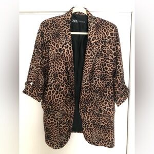 Zara Women's Leopard Print Blazer